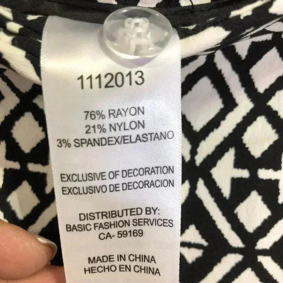 Mario Serrani Tummy Control Shorts, black white pattern  - 4 - Picture 6 of 7